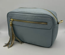Load image into Gallery viewer, Leather 2 zip camera crossbody bag
