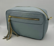 Load image into Gallery viewer, Leather 2 zip camera crossbody bag