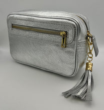 Load image into Gallery viewer, Leather 2 zip camera crossbody bag