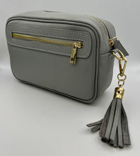 Load image into Gallery viewer, Leather 2 zip camera crossbody bag