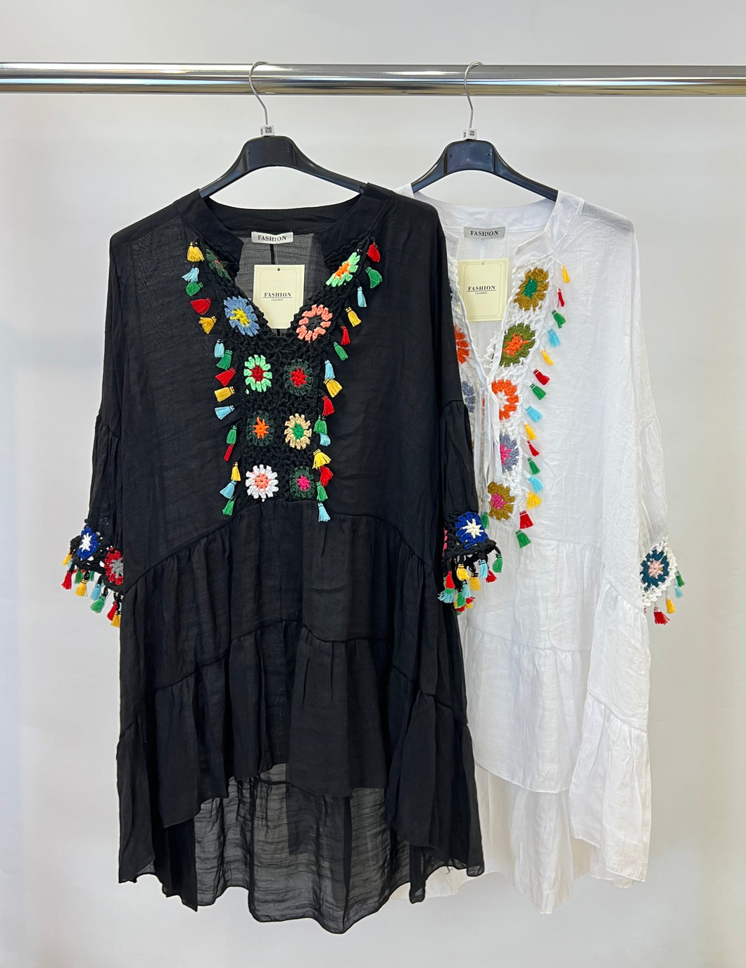Crochet tassel tunic