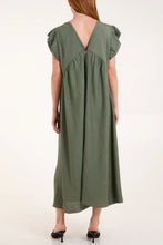 Load image into Gallery viewer, Frill sleeve button detail dress
