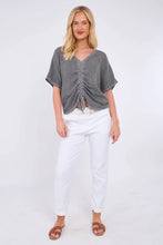 Load image into Gallery viewer, Sugarbabe stonewashed linen rouched top
