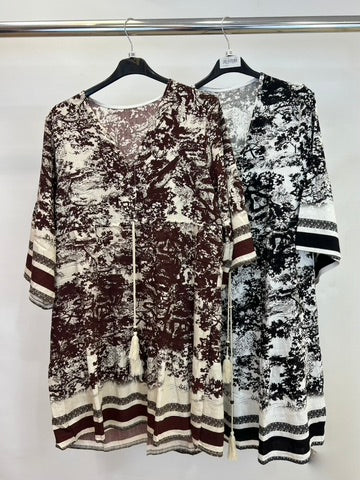 Tree print tunic