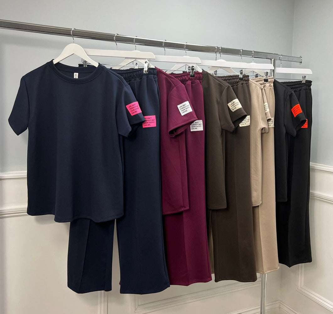 Plain short sleeve loungewear set