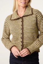 Load image into Gallery viewer, Funnel neck stripe cardigan
