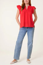 Load image into Gallery viewer, Cotton frill sleeve top
