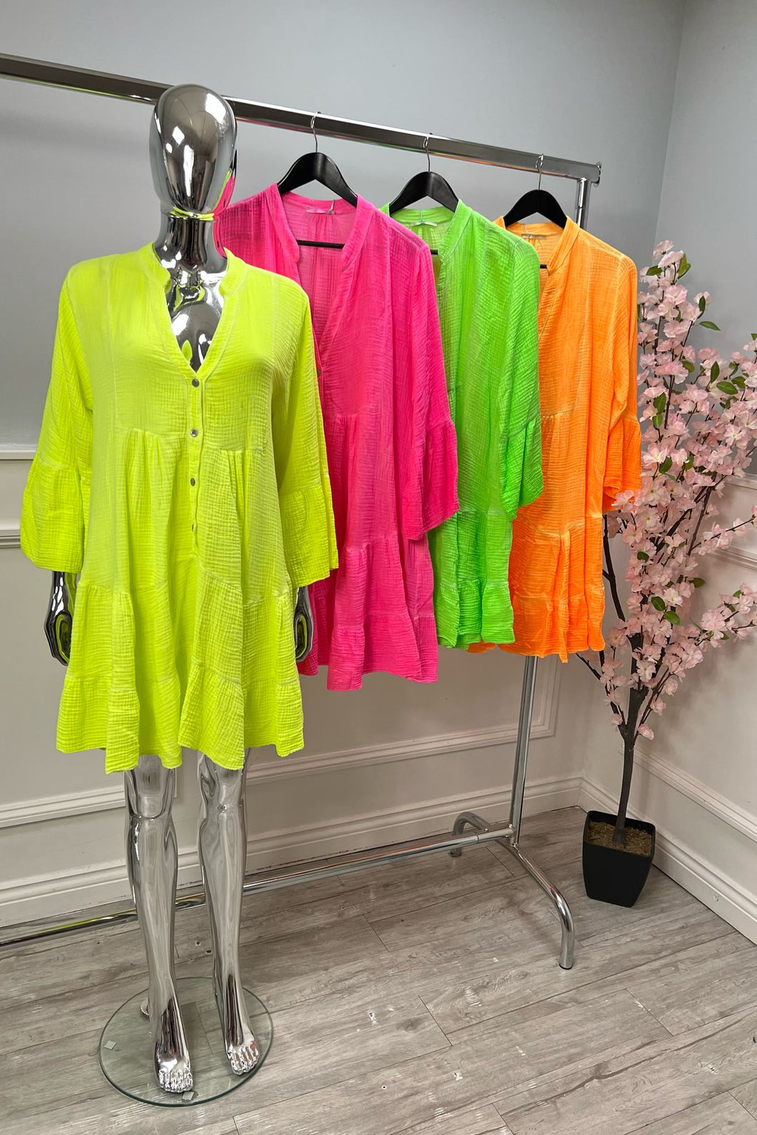Plain cheesecloth cotton tunic