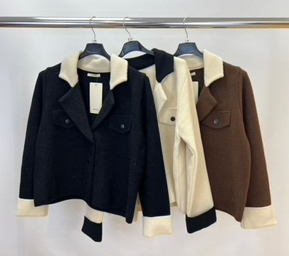 Premium contrast cardigan