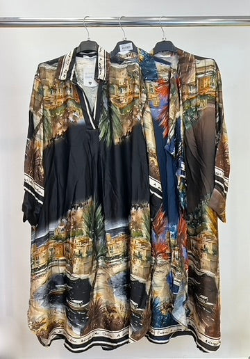 Landscape silk blend tunic