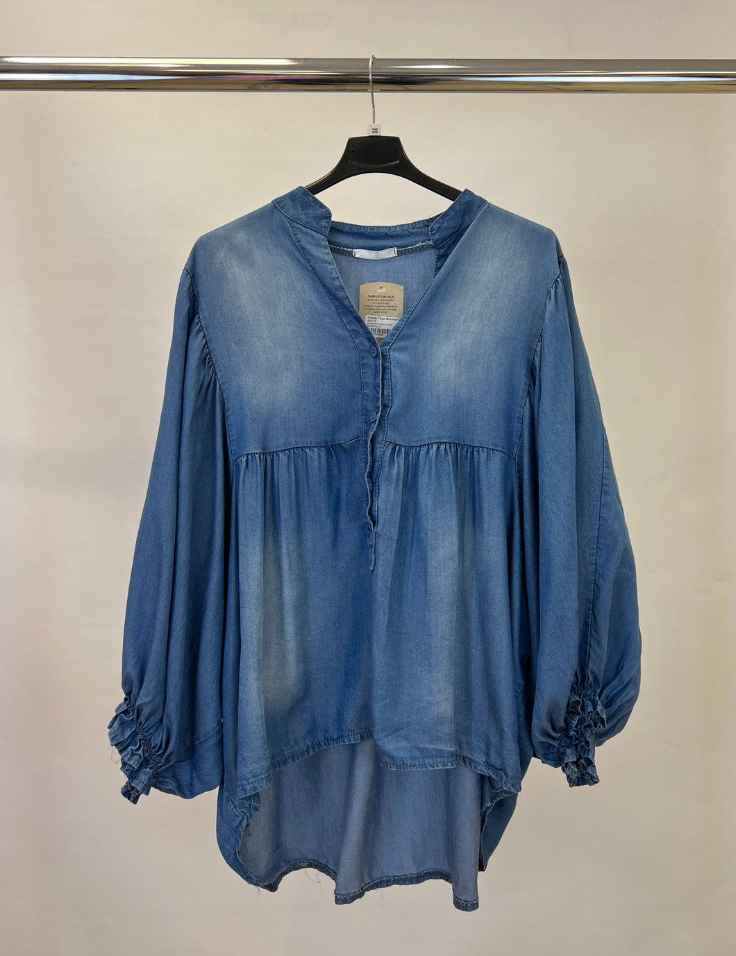 Denim batwing blouse