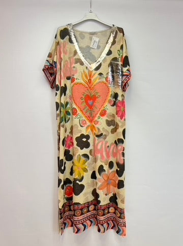Abstract heart sequin dress