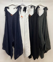 Load image into Gallery viewer, Linen tie up dungarees
