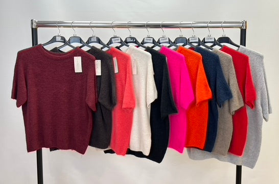 Alpaca blend short sleeve jumper