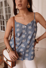 Load image into Gallery viewer, InApril 1986 denim embroidered strap top
