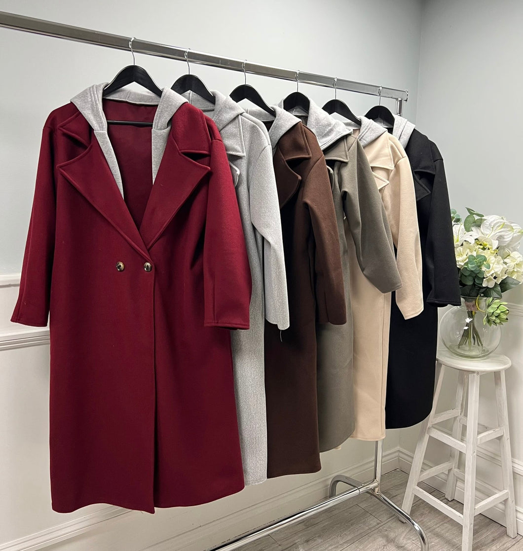 Duster coat with hood