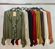 Load image into Gallery viewer, Satin frill shirt
