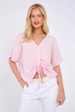 Load image into Gallery viewer, Sugarbabe stonewashed linen rouched top
