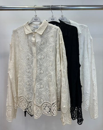 Cotton embroidered shirt