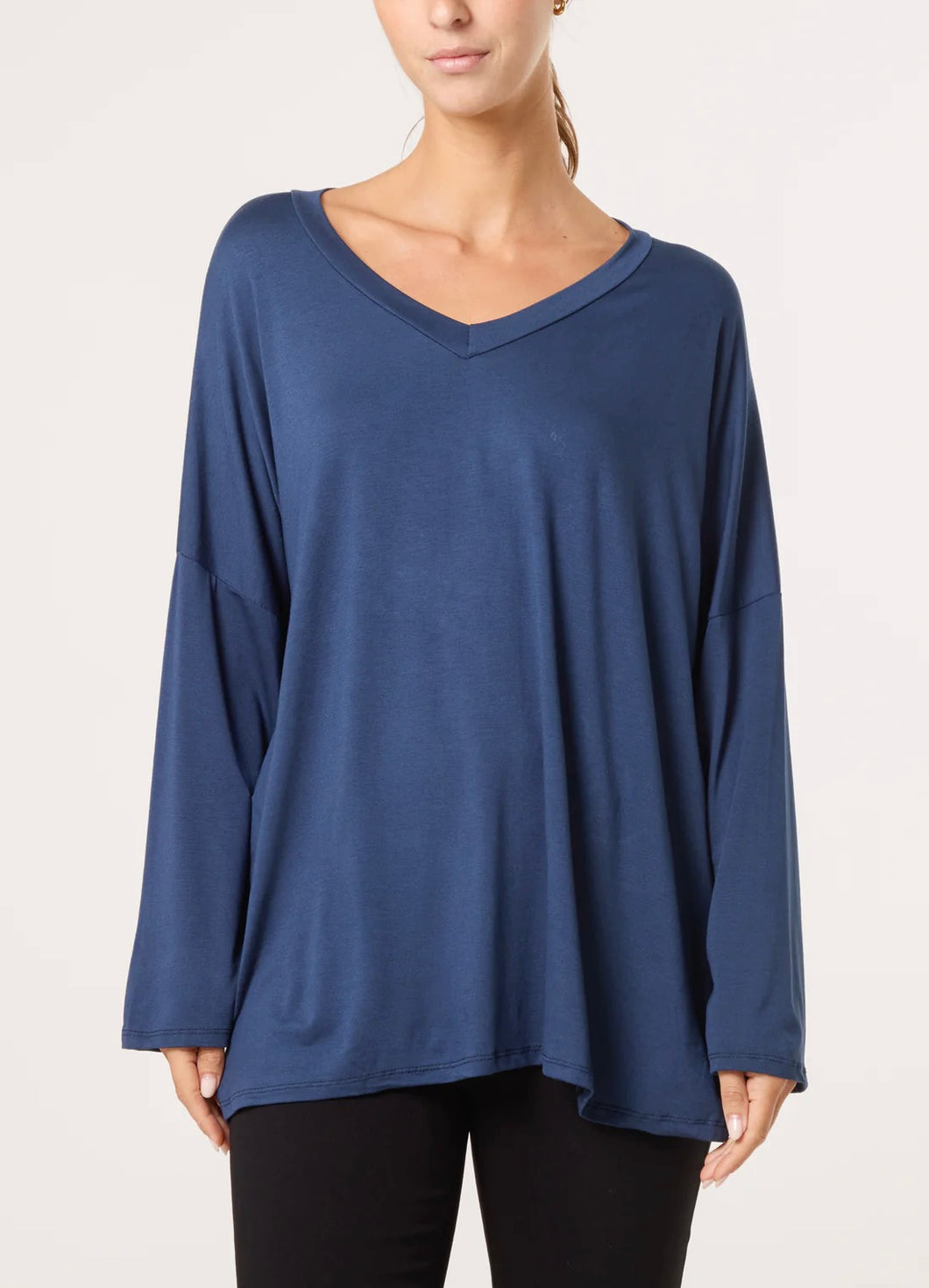 Plain v-neck jersey top