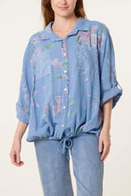 Load image into Gallery viewer, Floral sequin pocket shirt
