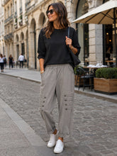 Load image into Gallery viewer, Button detail stretch trouser
