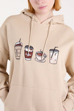 Load image into Gallery viewer, Embroidered coffee hoody
