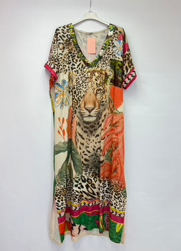 Leopard face sequin dress