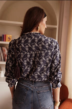 Load image into Gallery viewer, InApril 1986 navy cotton embroidered shirt
