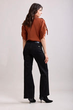 Load image into Gallery viewer, Toxik3 button wide leg jeans (black)
