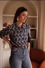 Load image into Gallery viewer, InApril 1986 navy cotton embroidered shirt
