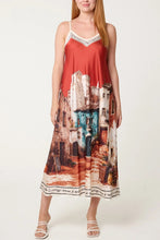 Load image into Gallery viewer, Satin landscape dress
