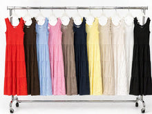 Load image into Gallery viewer, Cotton tiered midi dress
