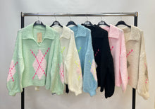 Load image into Gallery viewer, Argyle knit collar jumper
