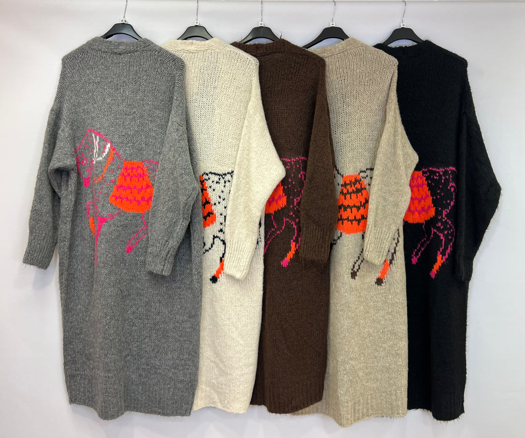 Knitted horse cardigan