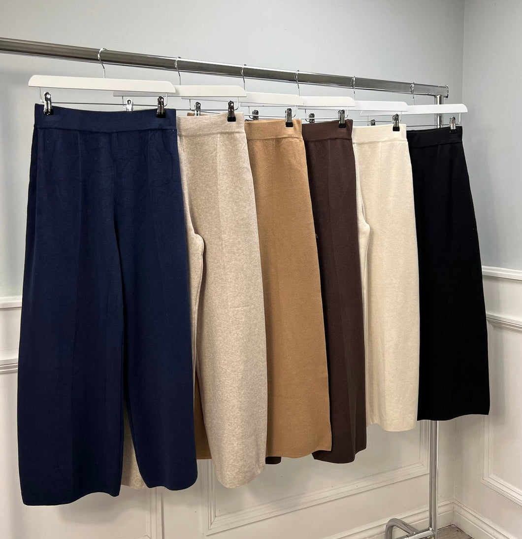 Soft knit wide leg trouser