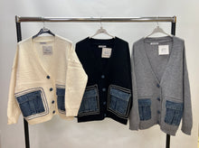 Load image into Gallery viewer, Denim pocket knitted cardigan
