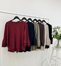 Load image into Gallery viewer, Soft knit frill sleeve jumper
