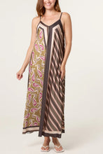 Load image into Gallery viewer, Satin paisley strap dress
