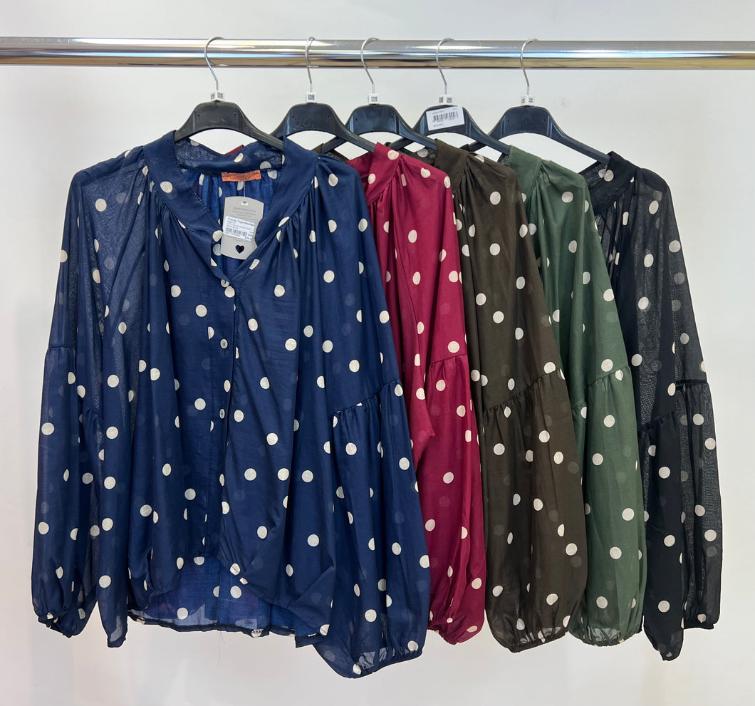 Cotton polka dot shirt