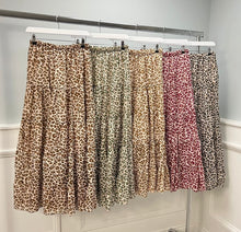 Load image into Gallery viewer, Leopard tiered cotton skirt
