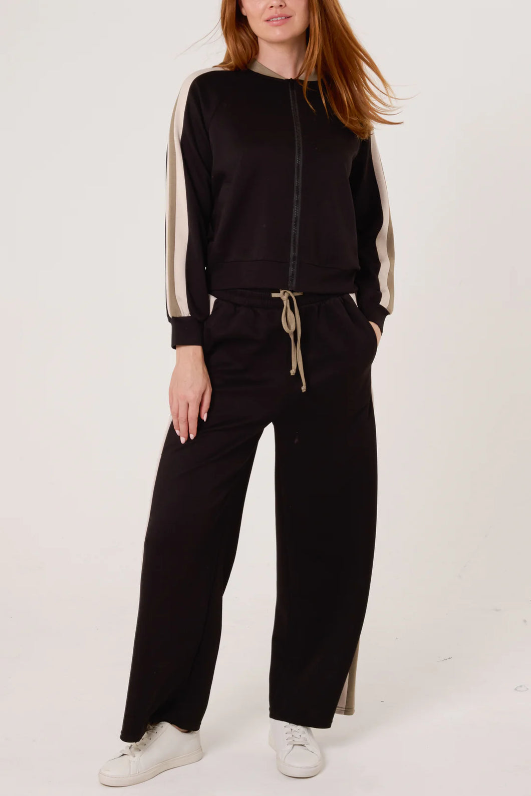 Stripe bomber jacket tracksuit