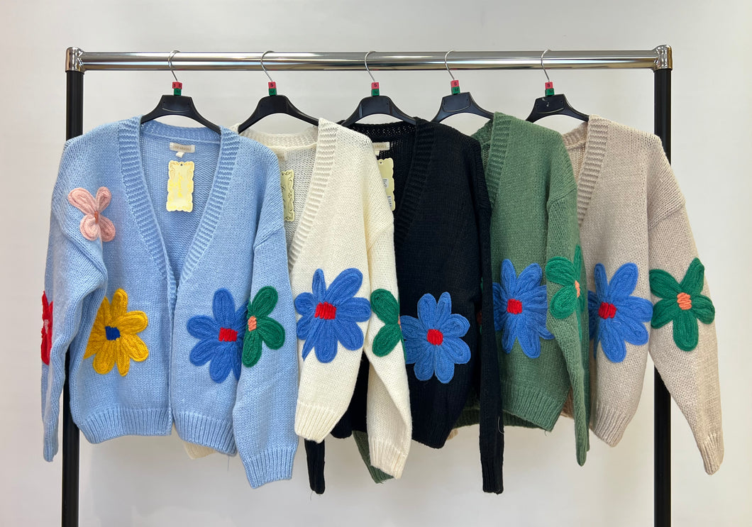 Crochet flower cardigan