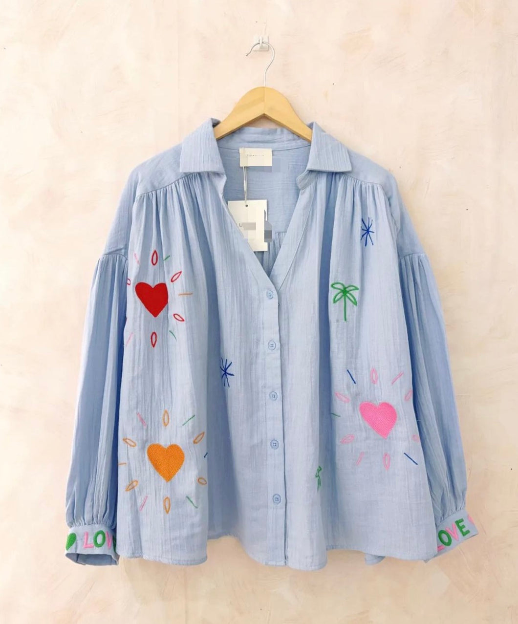 Cotton embroidered shirt