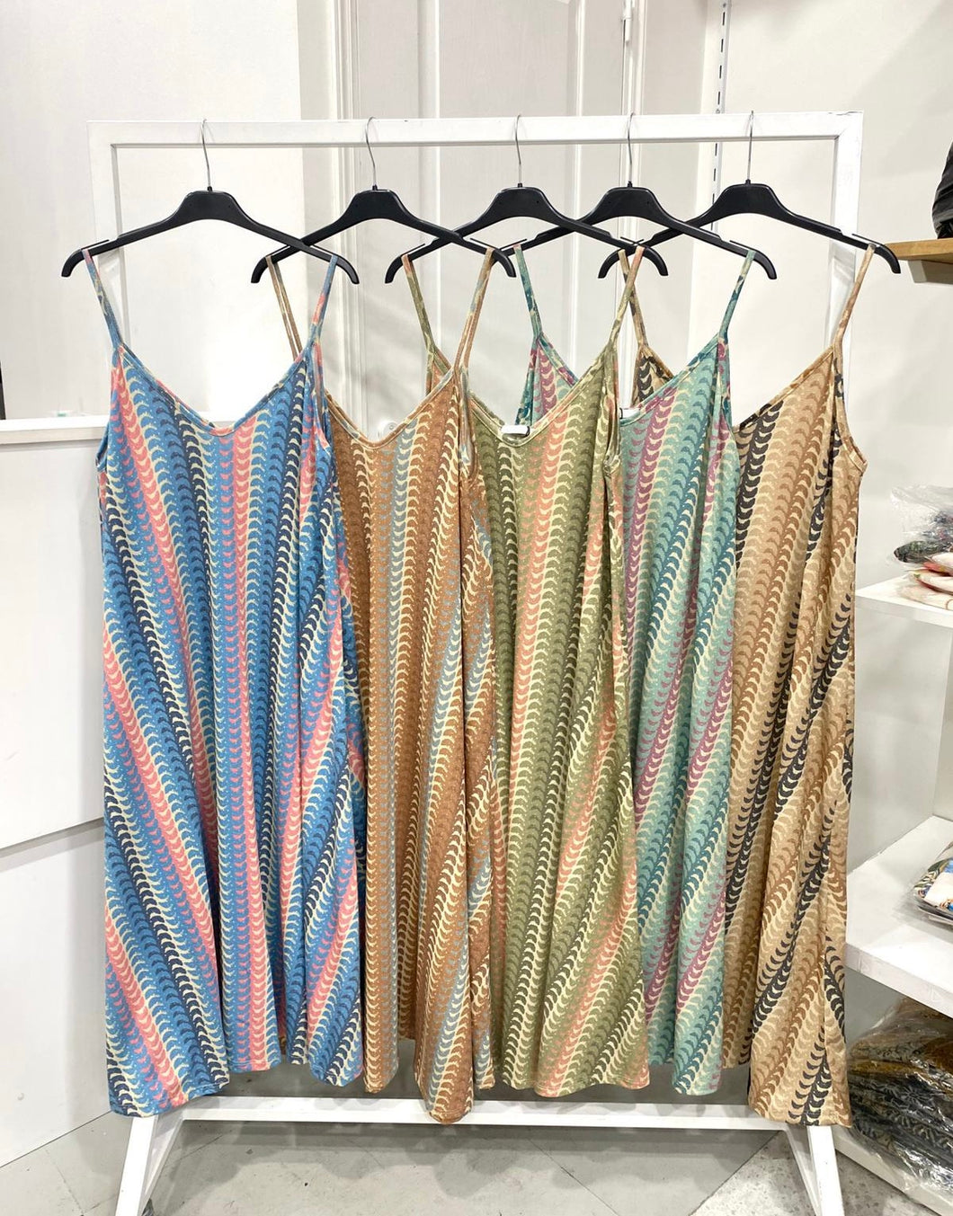 Abstract print strap dress