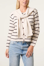 Load image into Gallery viewer, Stripe tie front cardigan
