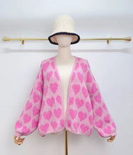 Load image into Gallery viewer, Heart knitted cardigan

