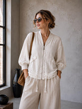 Load image into Gallery viewer, Linen zip jacket
