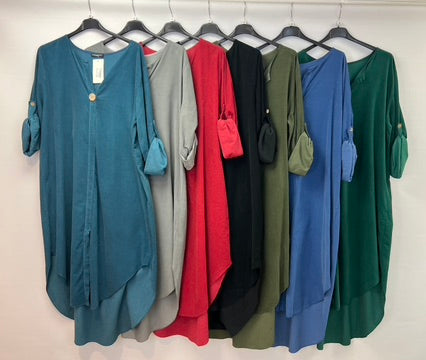Corduroy one button dress