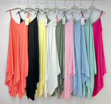 Plain jersey strap dress